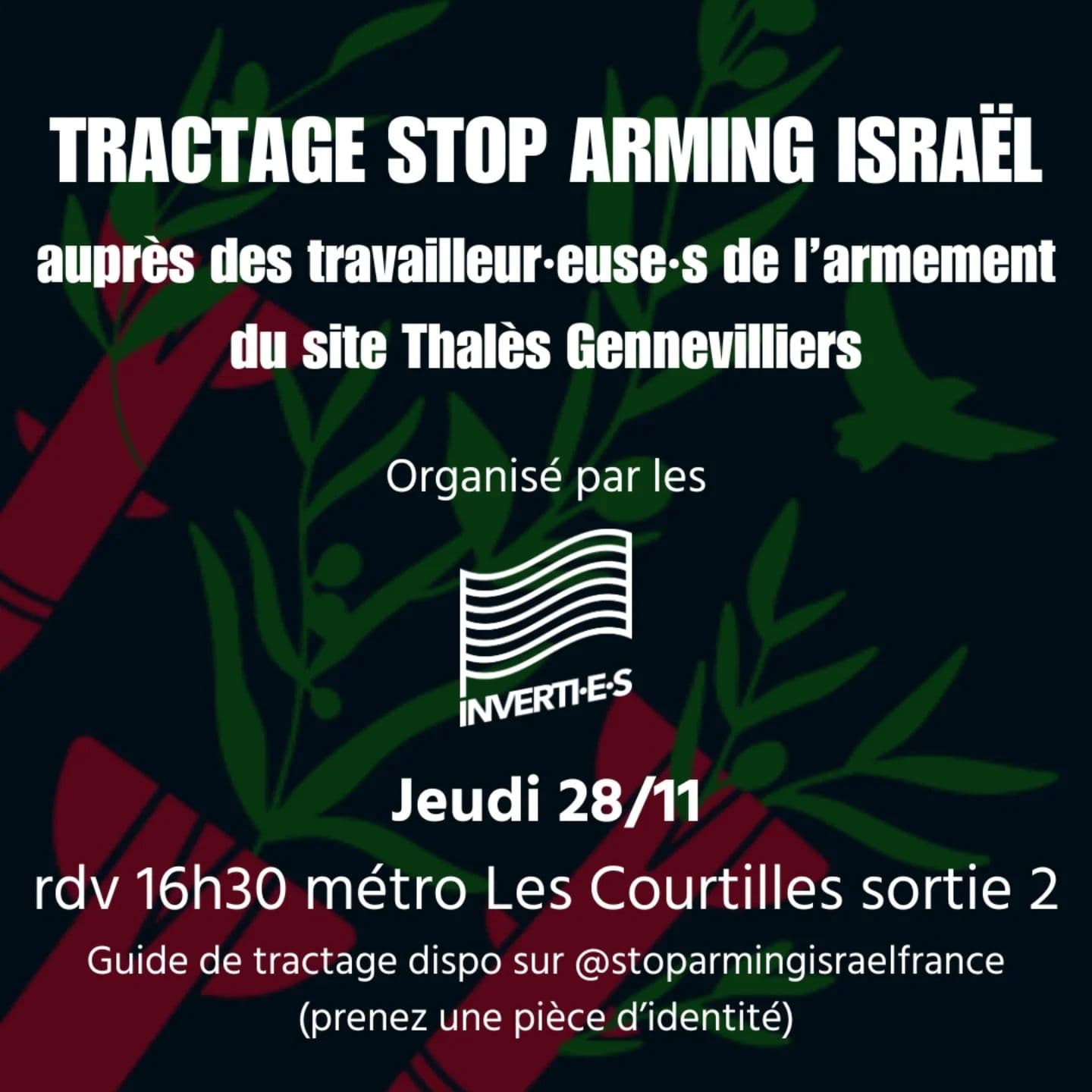 Tractage Stop Arming Israël
