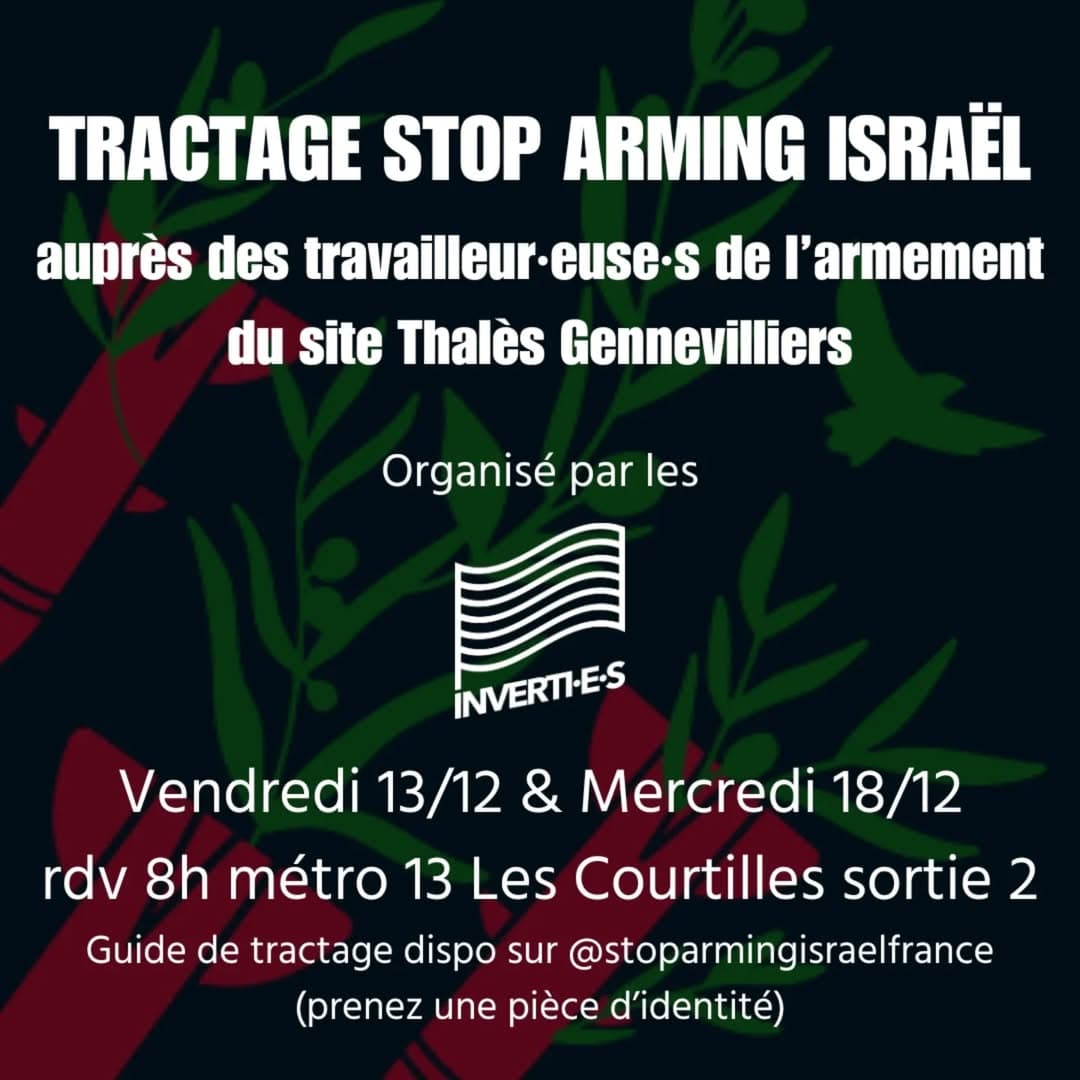 Tractage Stop Arming Israël 18/12